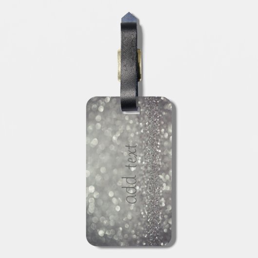 Elegant Luxury Sophisticated, Glittery Cat, Bokeh Bagagelabel (Achterkant verticaal)