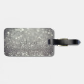 Elegant Luxury Sophisticated, Glittery Heart, Boke Bagagelabel (Achterkant horizontaal)