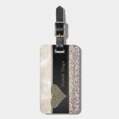 Elegant Luxury Sophisticated, Glittery Heart, Boke Bagagelabel (Voorkant verticaal)