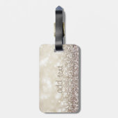 Elegant Luxury Sophisticated, Glittery Heart, Boke Bagagelabel (Achterkant verticaal)