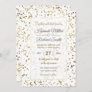 Elegant Luxury Sparging Gold Confetti Stip Afbeeld Kaart