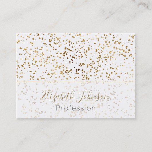 Elegant Luxury Sparging Gold Confetti Stip Afbeeld Visitekaartje (Voorkant)