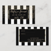 Elegant Luxury Striped, Confetti verwijzingskaart Aanbevelingskaartje (Voorkant / Achterkant)