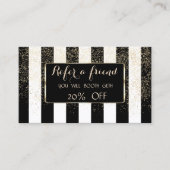 Elegant Luxury Striped, Confetti verwijzingskaart Aanbevelingskaartje (Voorkant)