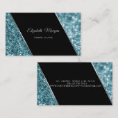 Elegant Luxury Stylish Blue Glitter Bokeh Visitekaartje (Voorkant / Achterkant)