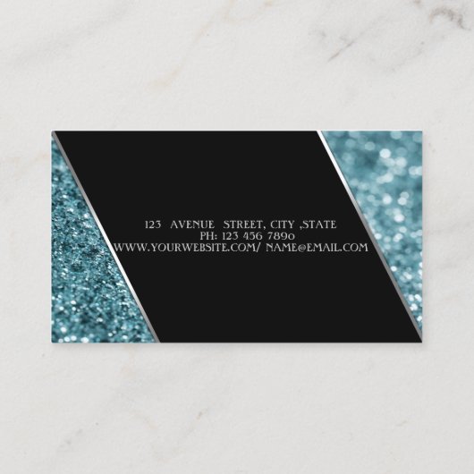 Elegant Luxury Stylish Blue Glitter Bokeh Visitekaartje (Achterkant)
