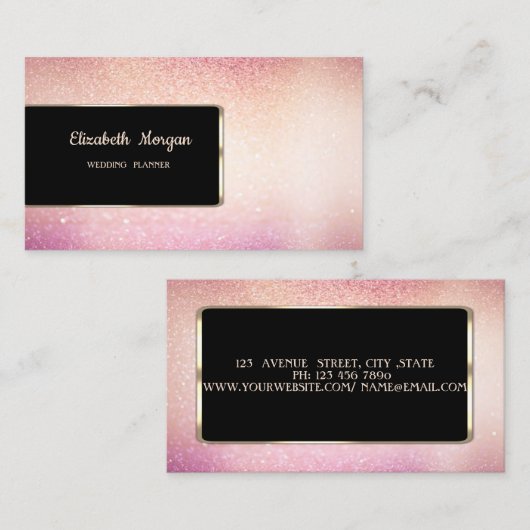 Elegant Luxury Stylish Glitter, Lijst Visitekaartje (Voorkant / Achterkant)