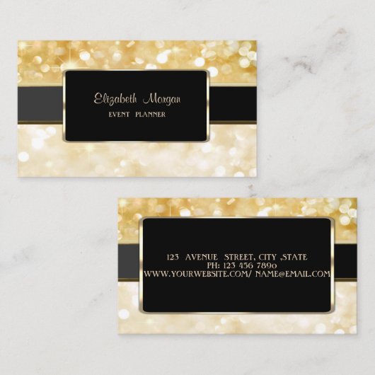 Elegant Luxury Stylish, Glittery Bokeh Visitekaartje (Voorkant / Achterkant)