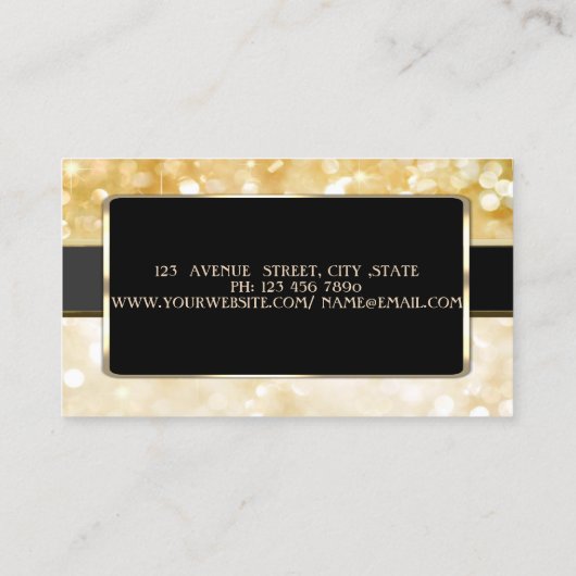 Elegant Luxury Stylish, Glittery Bokeh Visitekaartje (Achterkant)