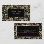 Elegant Luxury Stylish, Gold Flowers, Lijst Visitekaartje (Voorkant / Achterkant)