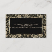 Elegant Luxury Stylish, Gold Flowers, Lijst Visitekaartje (Achterkant)