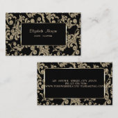 Elegant Luxury Stylish, Gold Glitter Swirls, Lijst Visitekaartje (Voorkant / Achterkant)