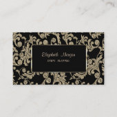 Elegant Luxury Stylish, Gold Glitter Swirls, Lijst Visitekaartje (Voorkant)