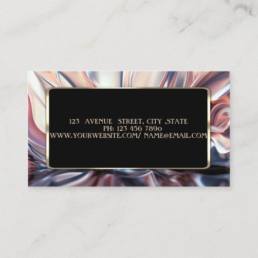 Elegant Luxury Stylish Gold Lijst Abstract Visitekaartje (Achterkant)