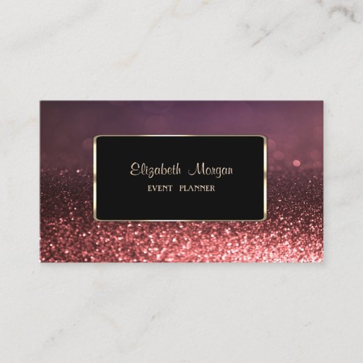 Elegant Luxury Stylish Gold Lijst, Glittery Bokeh Visitekaartje (Voorkant)