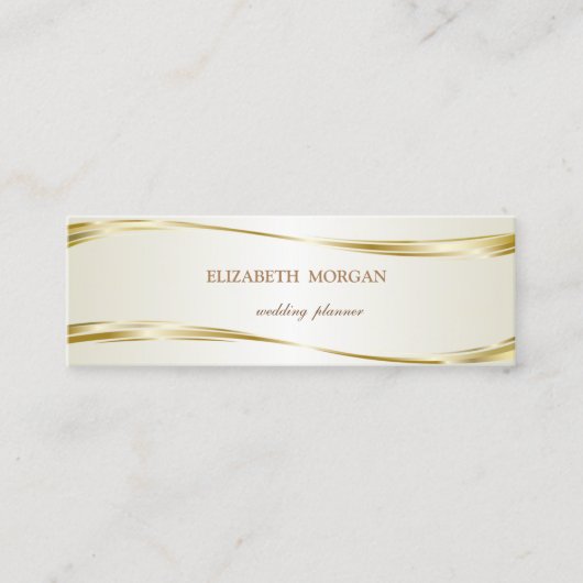 Elegant Luxury Stylish, Gold Mini Visitekaartje (Voorkant)