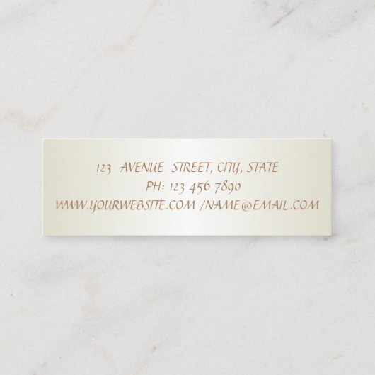 Elegant Luxury Stylish, Gold Mini Visitekaartje (Achterkant)