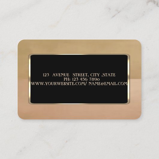 Elegant Luxury Stylish, Lijst Visitekaartje (Achterkant)