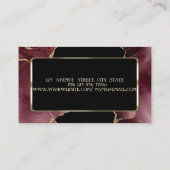 Elegant Luxury Stylish, Modern, Burgundy Agate Visitekaartje (Achterkant)