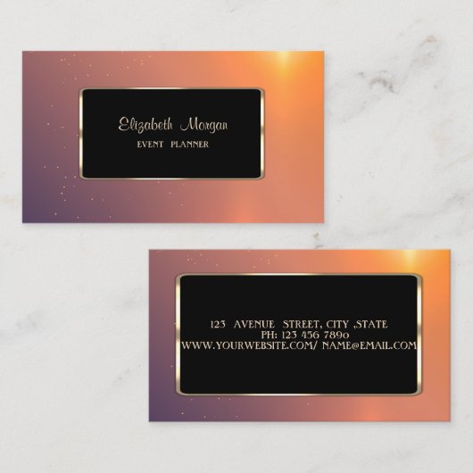 Elegant Luxury Stylish, Modern Ombre, Lijst Visitekaartje (Voorkant / Achterkant)
