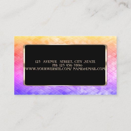 Elegant Luxury Stylish, Ombre Sequins, Black Lijst Visitekaartje (Achterkant)