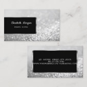 Elegant Luxury Stylish Silver Glitter Bokeh Visitekaartje (Voorkant / Achterkant)