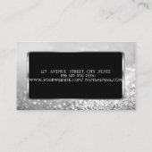 Elegant Luxury Stylish Silver Glitter Bokeh Visitekaartje (Achterkant)