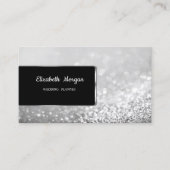 Elegant Luxury Stylish Silver Glitter Bokeh Visitekaartje (Voorkant)