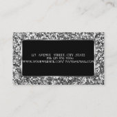 Elegant Luxury Stylish Silver Glitter Visitekaartje (Achterkant)