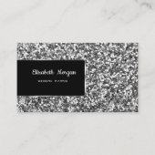 Elegant Luxury Stylish Silver Glitter Visitekaartje (Voorkant)