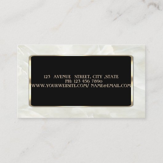 Elegant Luxury Stylish, White Marble, Lijst Visitekaartje (Achterkant)