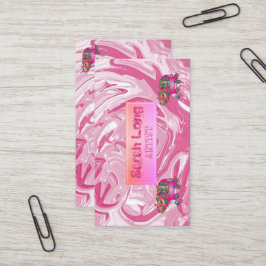 Elegant Luxury Sweet Pink Marble Whit Elephant Visitekaartje