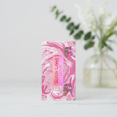 Elegant Luxury Sweet Pink Marble Whit Elephant Visitekaartje (Staand voorkant)