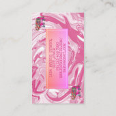 Elegant Luxury Sweet Pink Marble Whit Elephant Visitekaartje (Achterkant)