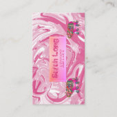 Elegant Luxury Sweet Pink Marble Whit Elephant Visitekaartje (Voorkant)