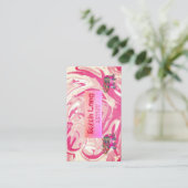 Elegant Luxury Sweet Pink Marmer whit Elephant Bus Visitekaartje (Staand voorkant)