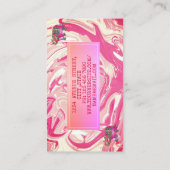 Elegant Luxury Sweet Pink Marmer whit Elephant Bus Visitekaartje (Achterkant)