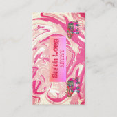 Elegant Luxury Sweet Pink Marmer whit Elephant Bus Visitekaartje (Voorkant)