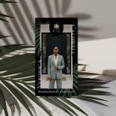Elegant Luxury Tropical Palm Tree Monogram Photo Visitekaartje