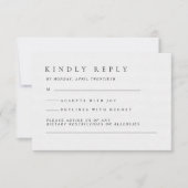 Elegant Luxury Typography Black & White Wedding RSVP Kaartje (Voorkant)
