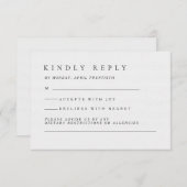 Elegant Luxury Typography Black & White Wedding RSVP Kaartje (Voorkant / Achterkant)