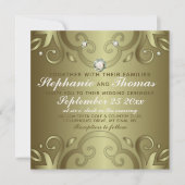 Elegant Luxury  Victoriaans Gold Wedding Kaart (Voorkant)