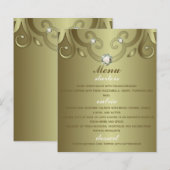 Elegant Luxury Victoriaans Gold Wedding Menu (Voorkant / Achterkant)