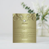 Elegant Luxury Victoriaans Gold Wedding Menu (Staand voorkant)