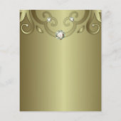 Elegant Luxury Victoriaans Gold Wedding Menu (Achterkant)