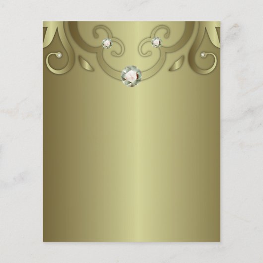Elegant Luxury  Victoriaans Gold Wedding Menu (Achterkant)