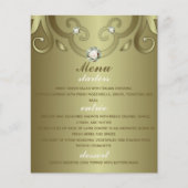 Elegant Luxury  Victoriaans Gold Wedding Menu (Voorkant)