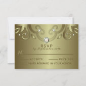 Elegant Luxury  Victoriaans Gold Wedding RSVP Kaartje (Voorkant)