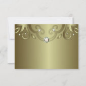 Elegant Luxury  Victoriaans Gold Wedding RSVP Kaartje (Achterkant)
