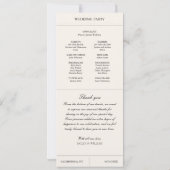 Elegant Luxury Vintage Classic Wedding Programme (Achterkant)